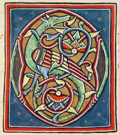 Ms 3089 fol.35r Beboet indledende O, tolvte eller trettende århundrede af Portuguese School
