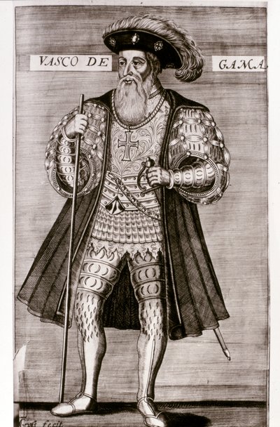 VASCO DA GAMA: Illustration fra "OS LUSIADAS" af Luis Camoes, Lisboa 1572. af Portuguese School