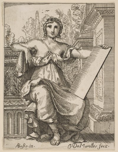 Siddende kvinde holder en tablet, slutningen af det 17., midten af det 18. århundrede. af Possibly by Jean Antoine de Maroulles