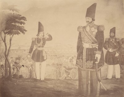 [En persisk revy i et maleri, der engang tilhørte Ardeshir Mirza, kongens onkel.], 1840
