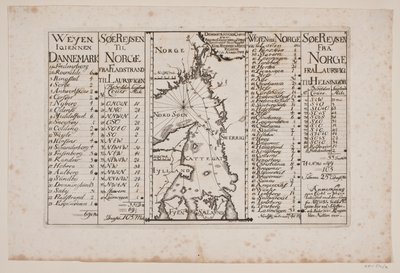 Kort over Skagerak og Kattegat med omkringliggende landsdele af Poul Isac Grønvold