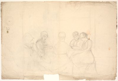 Gruppe med fem siddende figurer af Poul S. Christiansen