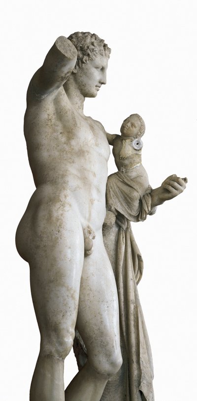 Hermes bærer barnet Dionysos, ca. 330 f.Kr. (marmor) af Praxiteles