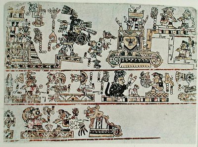 Faksimile kopi af Codex Bodley, detalje, ca. 1521 (pergament) af Pre Columbian Pre Columbian