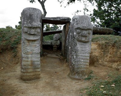 Megalitisk skulptur af zoomorfe karyatider af Pre Columbian Pre Columbian