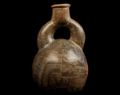 Vase med bøjlehåndtag / Culture Chavin (terrakotta) af Precolombian Precolombian