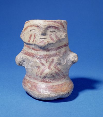 Fartøj i menneskelig form, Hacilar, Tyrkiet, ca. 5500 f.Kr. (malet keramik) af Prehistoric