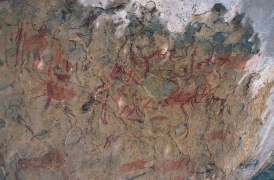 Menneske- og dyrefigurer (hulemaleri) af Prehistoric Prehistoric