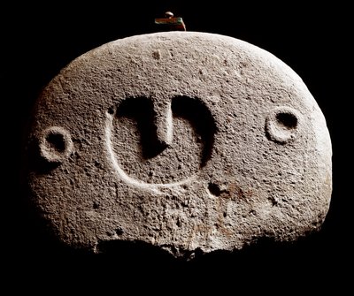 Forhistorisk kunst: Jernalderskulptur fra stedet Lunigiana nær La Spezia, Italien. 1100-800 f.Kr. La Spezia, kommunalt museum for Lunigiana-civilisationen af Prehistoric Prehistoric