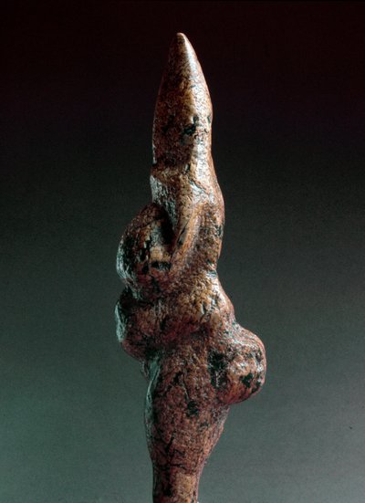 Forhistorie: Venus de Savignano, antropomorf litisk skulptur fundet i 1925 i Savignano sul Panaro. Øvre palæolitikum, stenalder Højde: 22 cm. Luigi Pigorini Nationalmuseum for forhistorie og etnografi (museet for forhistorie og etnografi), Rom, Italien. af Prehistoric Prehistoric