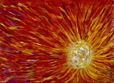 Ildfuld abstrakt sol af Preston Harmon
