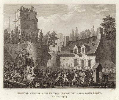 Baron de Besenval de Brunstatt bragt til Grand Chatelet i Paris af Prieur