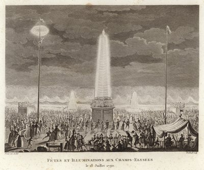 Festival og belysninger i Champs-Elysees i Paris af Prieur
