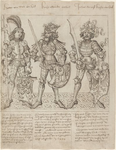 Hector af Troja, Alexander den Store og Julius Cæsar af Primary Master of the Strassburg Chronicle