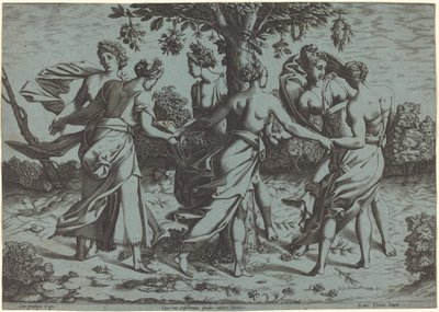 Dryadernes dans af Probably French 16th Century after Pierre Milan after Rosso Fiorentino