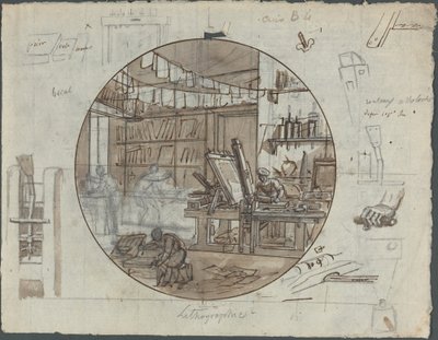Litografisk værksted af Probably French 19th Century