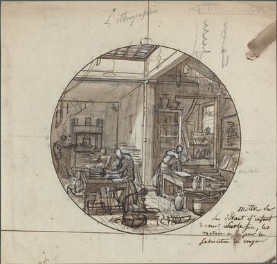 Litografisk værksted af Probably French 19th Century