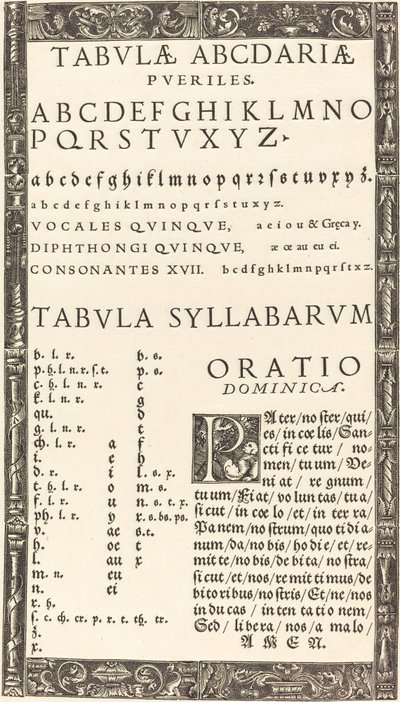 Alfabet for en Primer af Probably German 16th Century