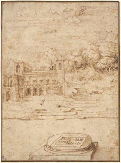Den kejserlige villa af Probably Titian Venetian 16th Century