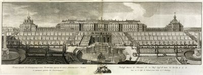 Udsigt over det store palads i Peterhof, 1761 af Prokofy Artemyevich Artemyev