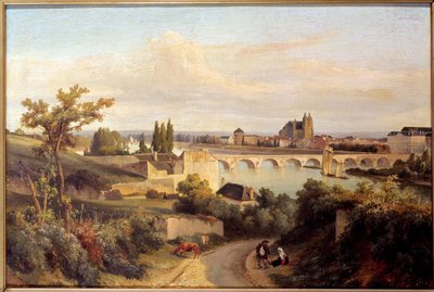 The Bridge of Tours i 1833 Maleri af Prosper Barbot (1798-1878) 1833 Nantes, Musee des Beaux Arts af Prosper Barbot