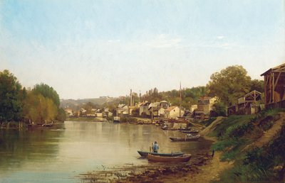 Ved bredden af ​​Seinen i Meudon af Prosper Galerne