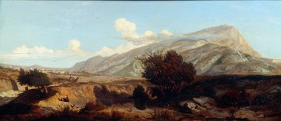 Udsigt over det hellige bjerg Victory-landskab af maquis i syd. Maleri af Prosper Joseph Gresy (1804-1874) 1800-tallet Aix en Provence, Musee Granet af Prosper Joseph Gresy