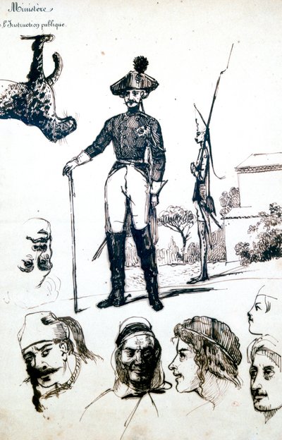 Studie, A soldaterrustning, c1823-1870 af Prosper Merimee