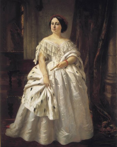 LAMADRID, Teodora (1821-1886). Spansk skuespillerinde (olie på lærred) af Prudent Louis Leray