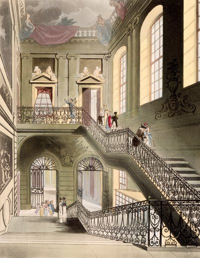 Hall og trappe på British Museum, fra 