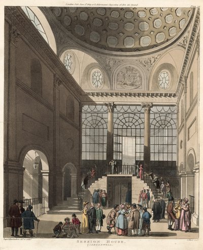 Session House, Clerkenwell, London af Pugin and Rowlandson