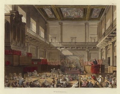 Whitehall af Pugin and Rowlandson