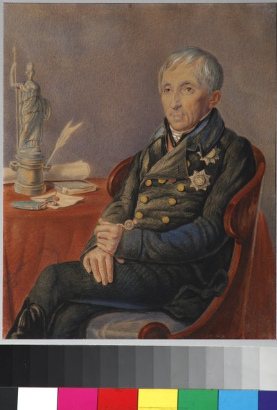 Portræt af Alexey Nikolaevich Olenin (1763-1843) af Olenin, Pjotr ​​Alekseevich (1828-1855) af Pyotr Alexeevich Olenin