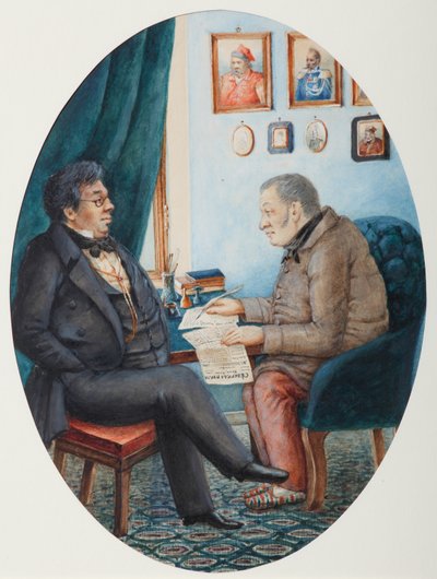 Faddey Venediktovich Bulgarin og Nikolay Ivanovich Grech, 1849 af Pyotr Andreyevich Karatygin