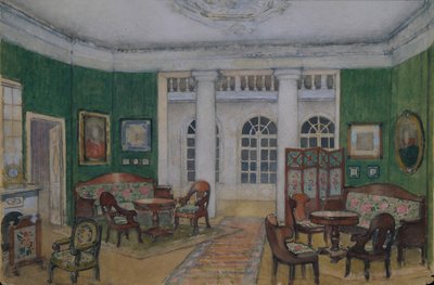 Scenedesign til operaen Eugene Onegin af P. Tchaikovsky, 1900-tallet af Pyotr Borisovich Lambin