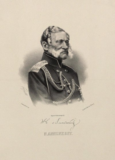 Portræt af general Nikolai Nikolayevich Annenkov 1799-1865. af Pyotr Fyodorovich Borel