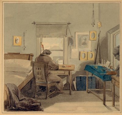 På arbejde. I Pavel Nashchokin House, 1824 af Pyotr Fyodorovich Sokolov