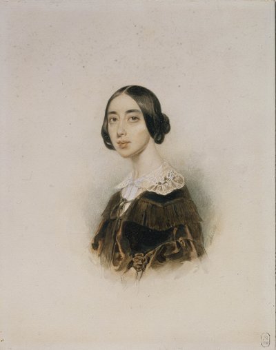 Portræt af sangerinden og komponisten Michelle Pauline Viardot-García 1821-1910, 1843-1845 af Pyotr Fyodorovich Sokolov
