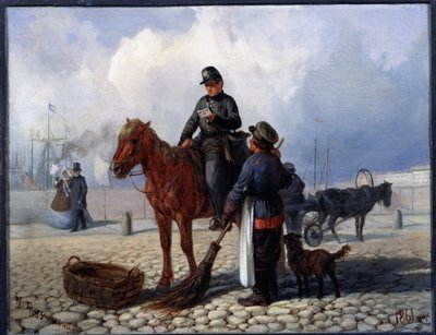 Postbuddet (Postbudet). Maleri af Pyotr Nikolayevich Grusinsky (1837-1892), olie på lærred af Pyotr Nikolayevich Grusinsky
