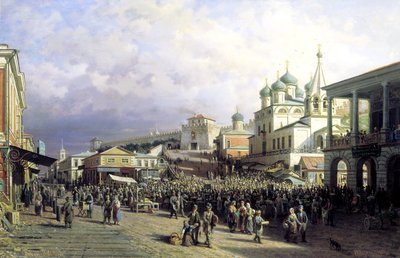 Marked i Nizhny Novgorod, 1872. af Pjotr ​​​​Petrowitsch Wereschtschagin