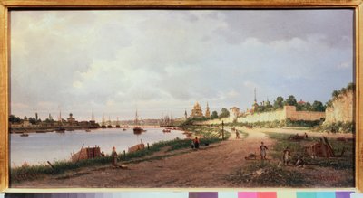 Pskov (Rusland) (Pskov) - Maleri af Pyotr Petrovich Vereshchagin (Pyotr Vereshchagin) (1836-1886), olie på lærred af Pjotr ​​​​Petrowitsch Wereschtschagin