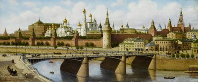 Udsigt over Kreml fra Moskvoretsky-broen af Pjotr ​​​​Petrowitsch Wereschtschagin