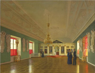 Interiør af Palace Church of St. Alexander Nevsky, Anichkov Palace, Sankt Petersborg, 1850. af Pyotr Vasilyevich Tutukin
