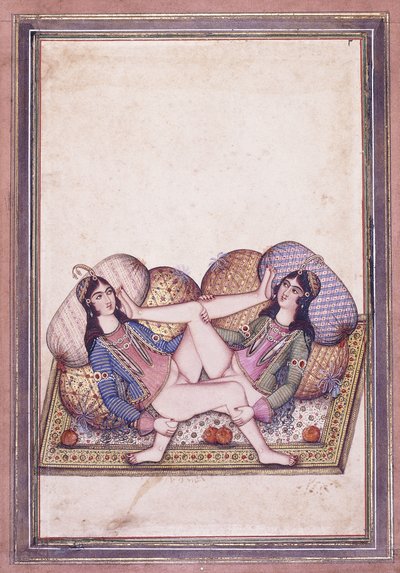 An Erotic Scene, mid 19th century af Qajar School