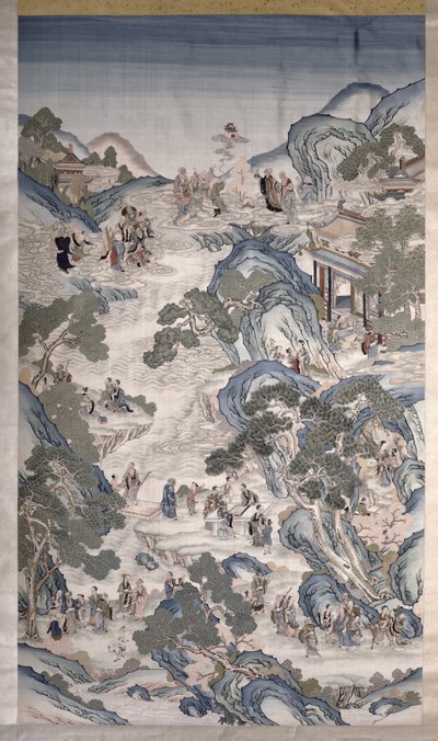 Gatherings of Groups Immortals, ca. 1800 (tekstil) af Qing Dynasty Chinese School