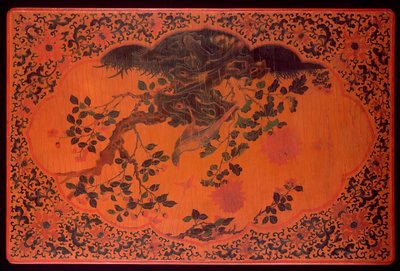 Bordplade, Kangxi periode (1662-1722) (lakeret træ & hamp klud) (se også 272135) af Qing Dynasty Chinese School