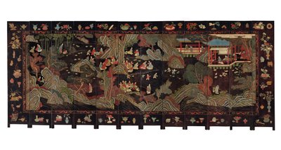 Tolvfoldet coromandelskærm, 1700-tallet af Qing Dynasty Chinese School