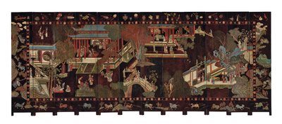 Tolvfoldet coromandelskærm, 1700-tallet af Qing Dynasty Chinese School