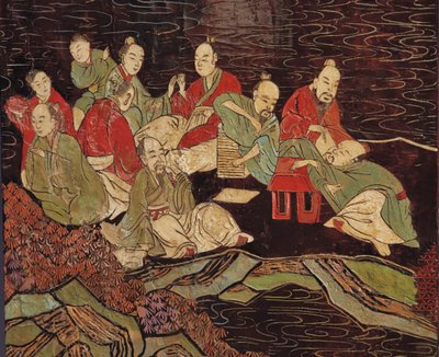 Tolvfoldet coromandelskærm, 1700-tallet af Qing Dynasty Chinese School