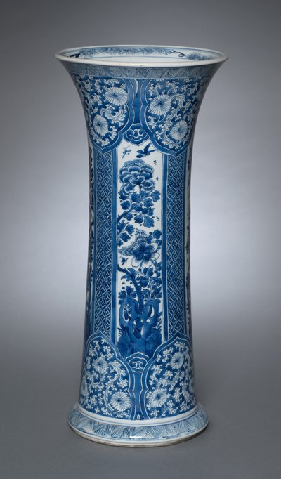Vase med låg af Qing Dynasty Chinese School